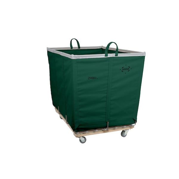 Steele Canvas Basket SP20 BU Permanent Truck Green Vinyl w/Grey Vinyl - 3in Casters 9222VGRNVGRYW3 - main
